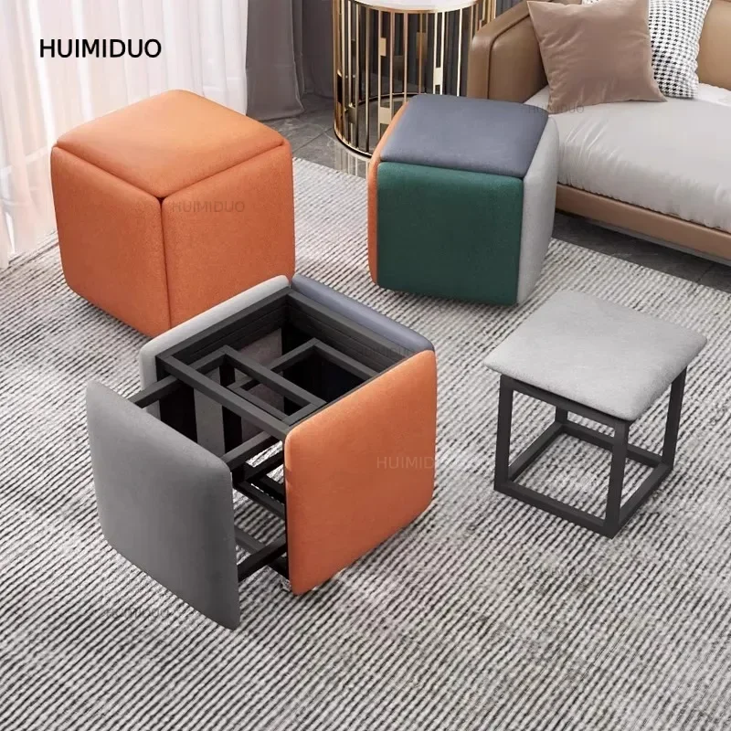 Waterproof Shoe Bench Stackable Storage Ottoman Cube Entryway Stool Coffee Table Seat Modular Dining Chair for Home