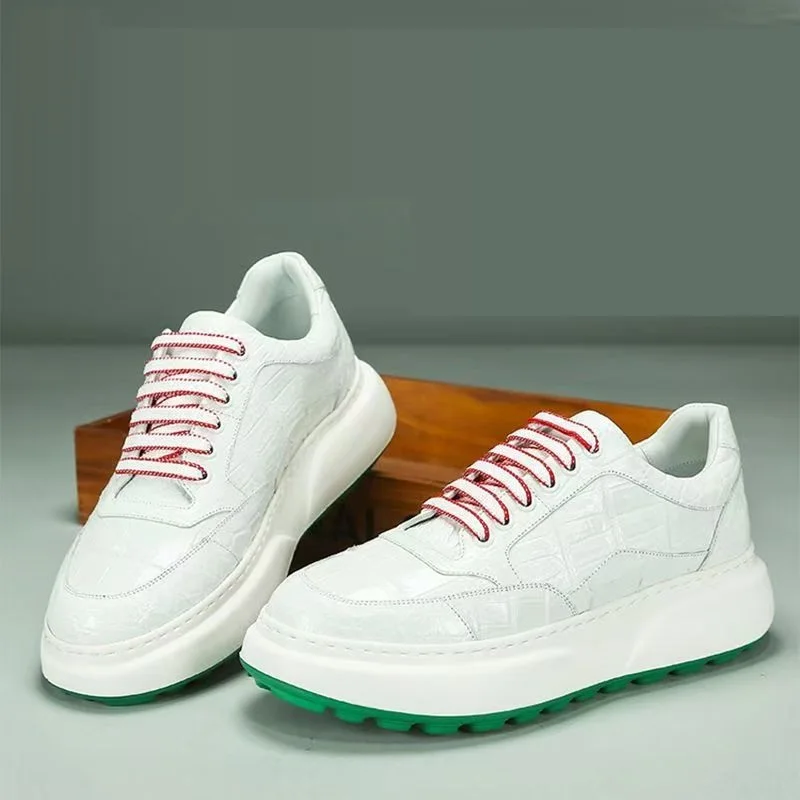 2026 new arrival Fashion Crocodile Skin causal shoes men,male Genuine leather sneakers PDD813 view 3
