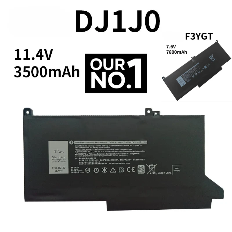 

DJ1J0/F3YGT Аккумулятор для ноутбука Dell Latitude 7480 12 13 7000 7280 7290 E7280 E7290 E7380 E7390 7000 7380 7390 7480 7490 DJ1J0