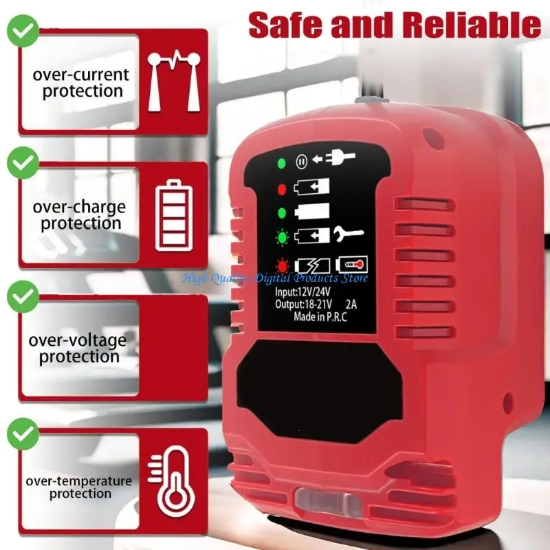 U2JE Corded Power Dock Station for 18V/20V Tool Battery Packs with LED Guide