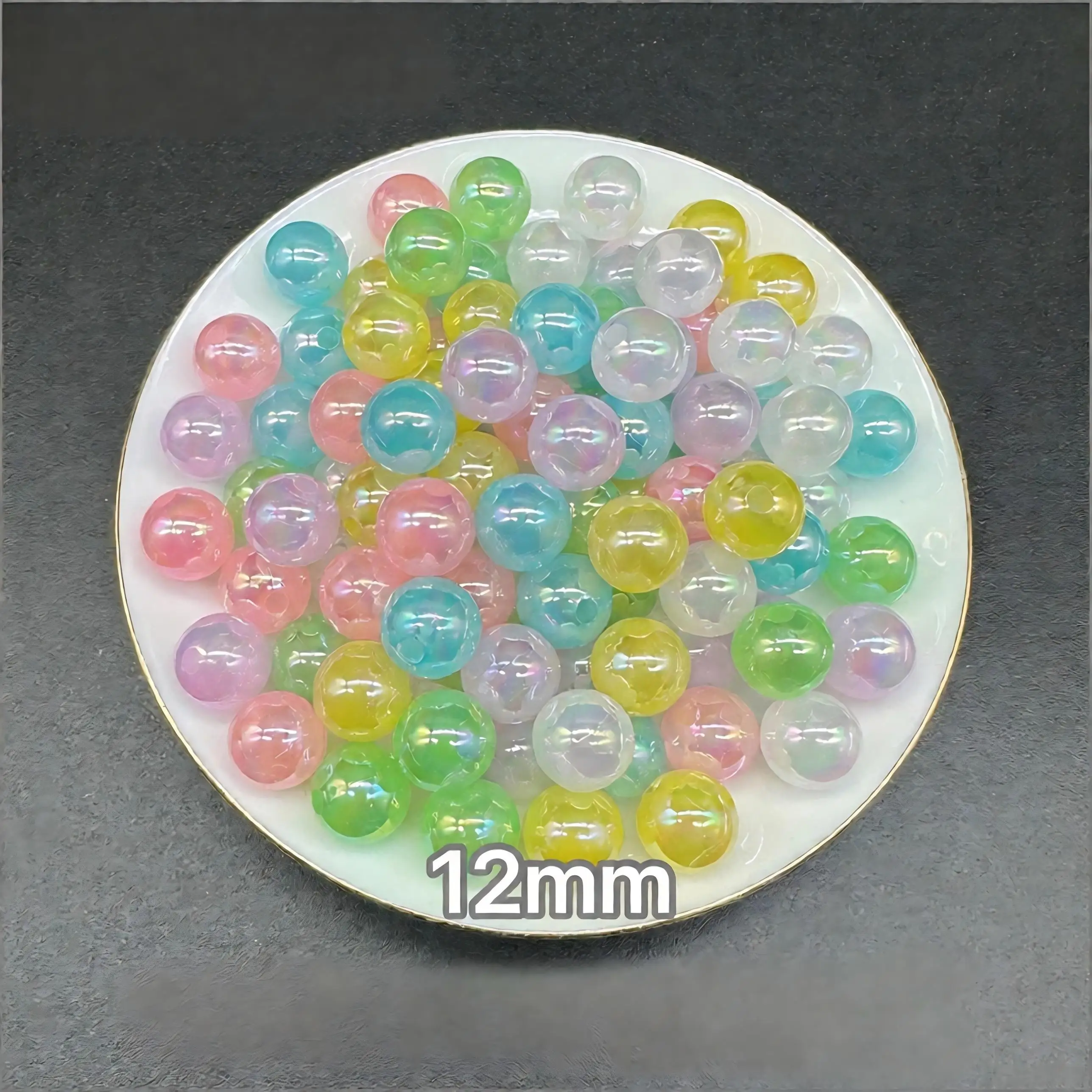 Macaron Pastel Through Hole ABS Imitation Pearls 6-12mm Round Loose Beads DIY Bracelet Necklace Jewelry Craft Supplies