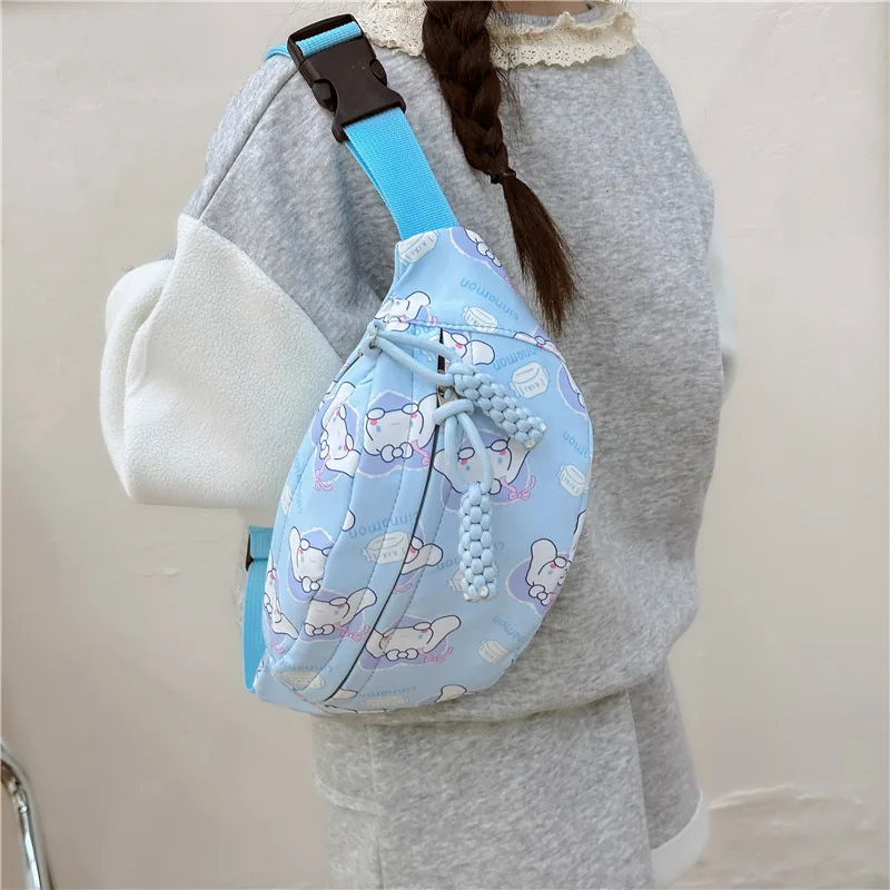 Kawaii Sanrio Chest Bag Cinnamoroll Kuromi Phone Package Shoulder Bag Waist Storage Pouch My Melody Hello Kitty Coin Purse Gift