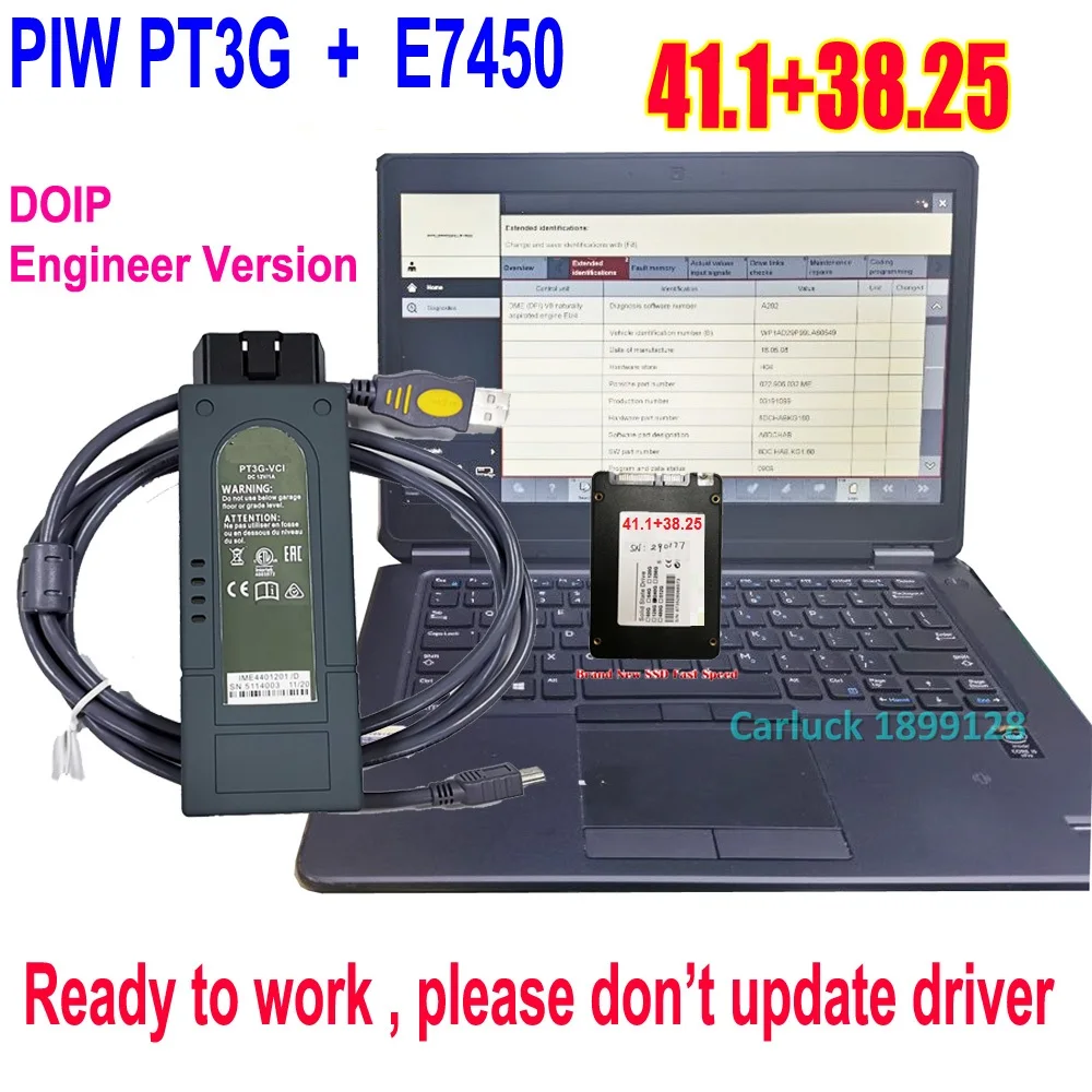 2024 PIW PT3G Tester III DOIP Diagnostic Tool Software 2 in1 V43.3 38.25 licenza illimitata con E7450 I5 laptop Plug and Play