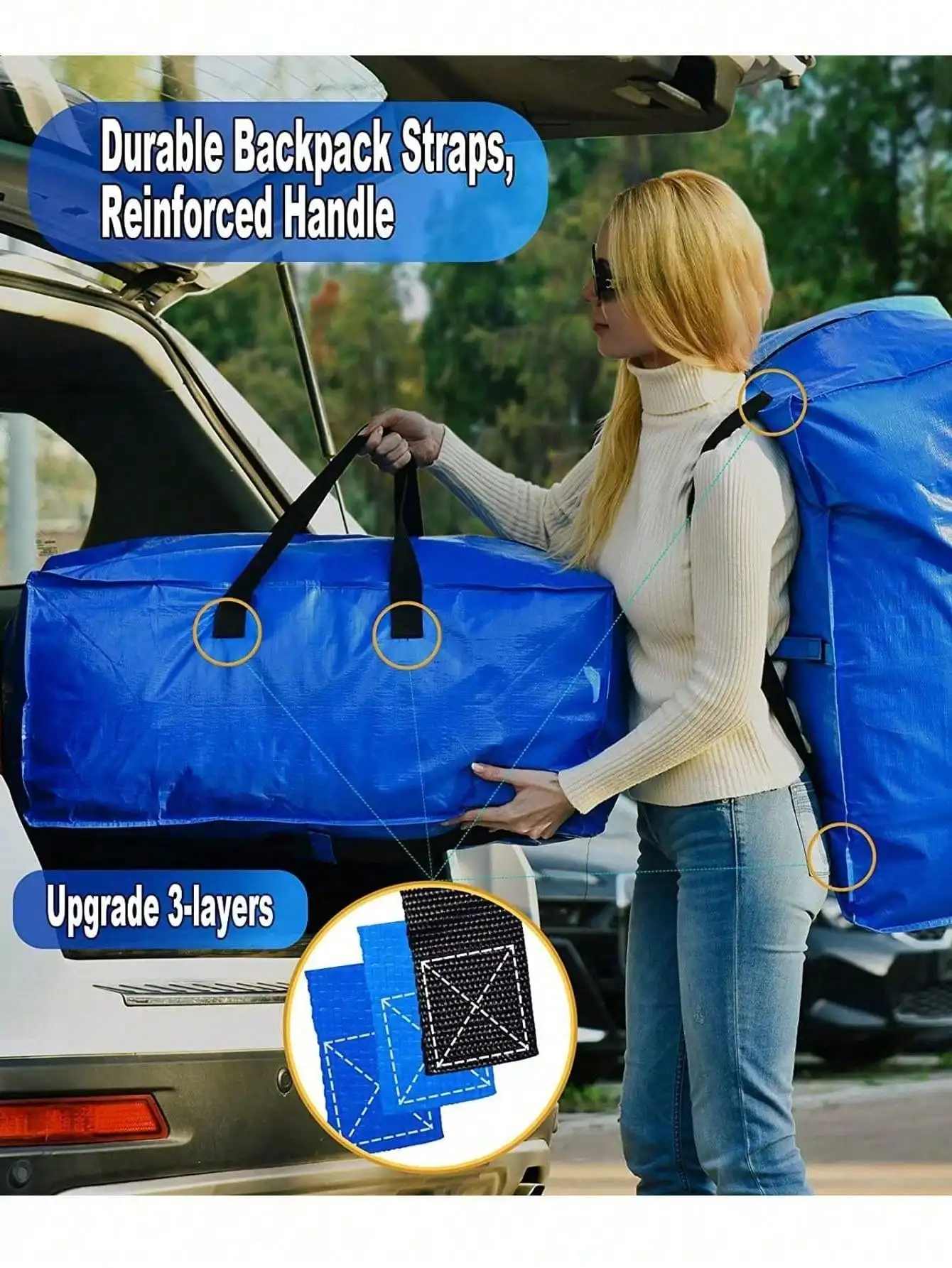 حقيبة تخزين كبيرة جدًا مع سحاب، حقيبة تخزين قابلة للطي شديدة التحمل للسفر، مادة مقاومة للماء ومقاومة للغبار والرطوبة، حقيبة تخزين شجرة عيد الميلاد، حقيبة تخزين كبيرة جدًا لحقيبة تخزين غرفة النوم، حقيبة تخزين كبيرة الحجم لخزانة النوم، متوافقة مع سحاب