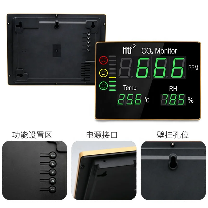 High-Qualit₂ Monitor – HT-2008 Wall-Mounted, 70ppm ±3% Accuracyy Desktop Display CO