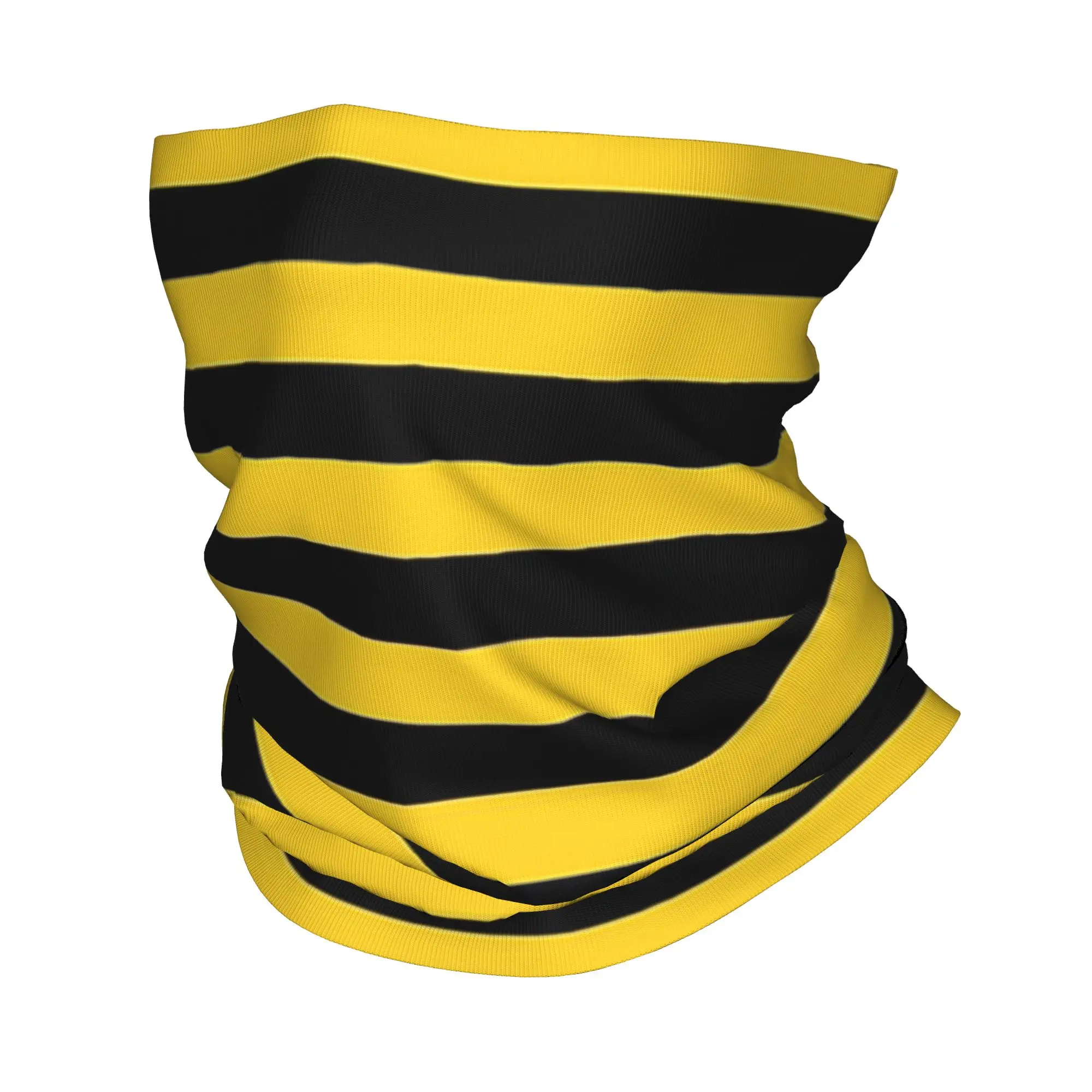 Yellow And Black Stripes In The Color Of Bees Bandana Neck Gaiter Printed Face Scarf Headwear Outdoor Sports Unisex Windproof