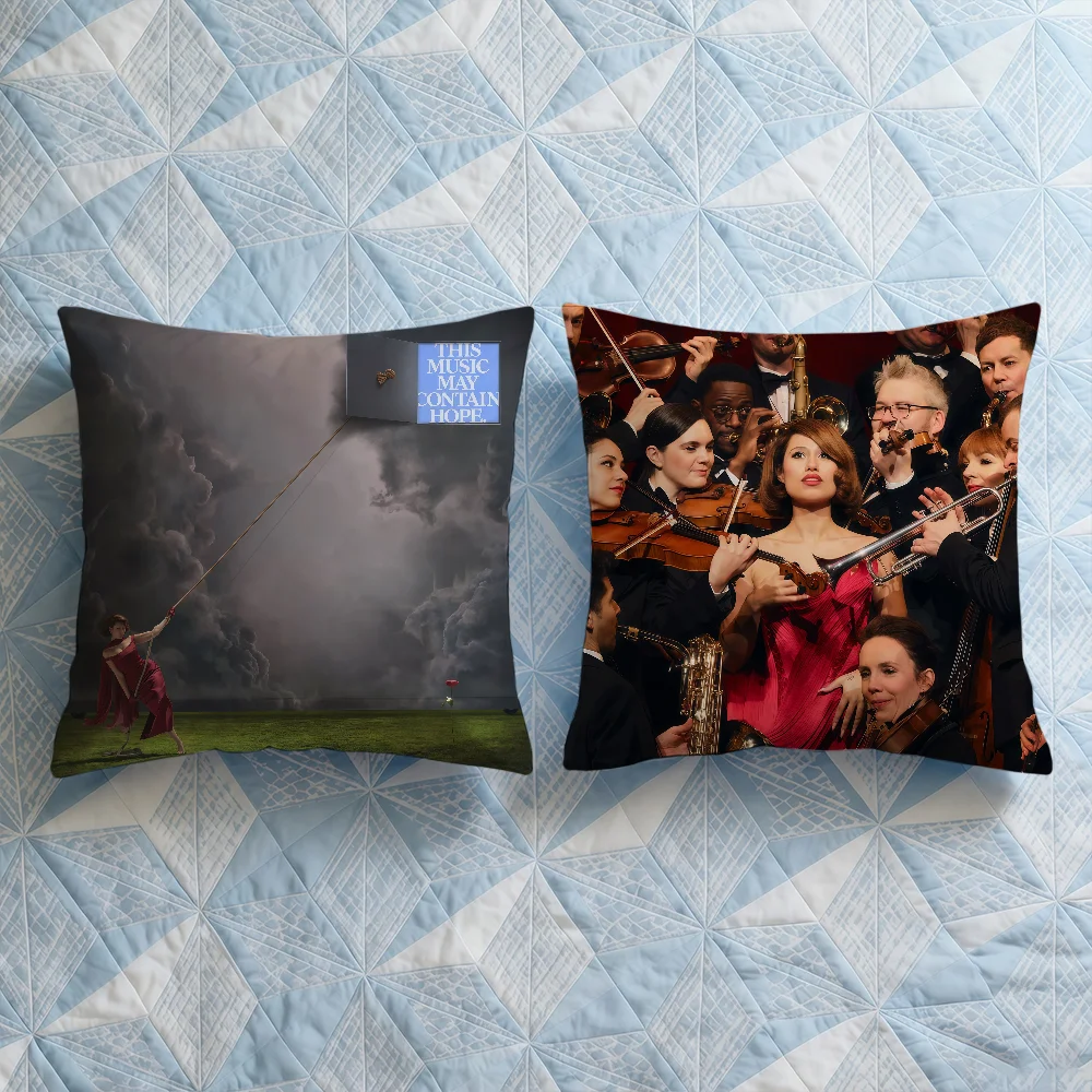 Cushion Cover Decorative Throw MUSIC THIS Pillow HOPE Modern Square Romantic MAY Couch RAYE Sofa Bed CONTAIN Car