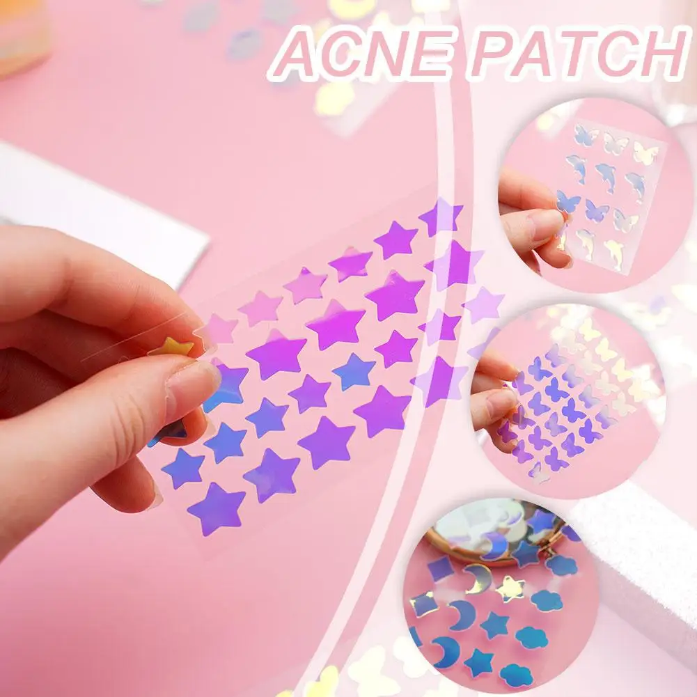 12/20/28 Butterfly Star Pimple Patch Acne Colorful Removal Tool Concealer Acne Care Invisible Stickers Makeup Beauty Origin M5W1