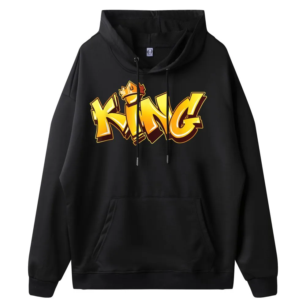 Leisure King Graffiti Art Street Art Women's Sweatshrt Graphic NEW YEAR DAY long Sleeve O Neck Hoodies Party Sweatshirts