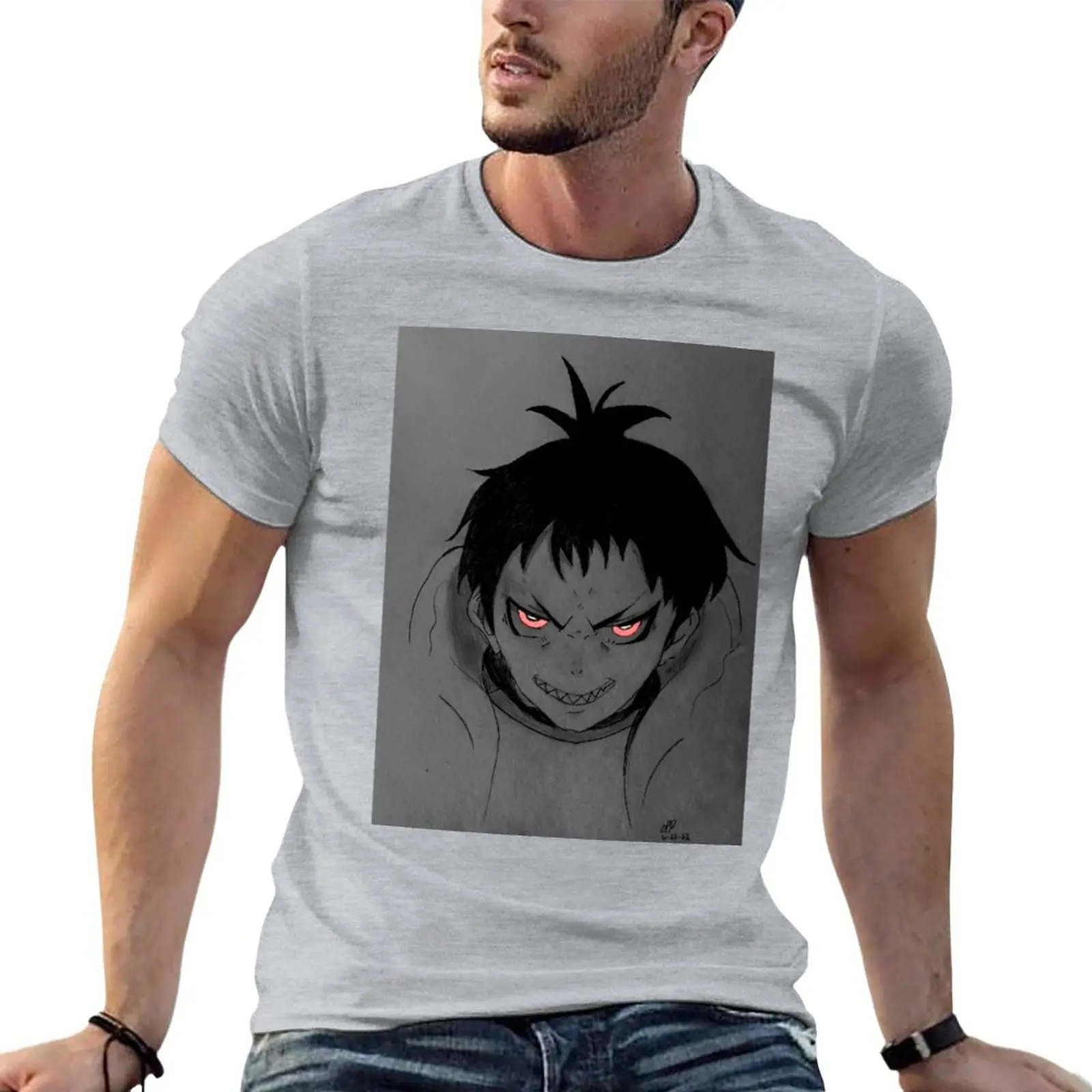 Shinra Kusakabe Glow Art T-Shirt Blouse black t shirt korean fashion t shirt men