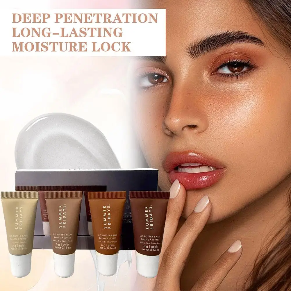 4 stks/set Mini Lip Boter Balsem Kristal Lippenbalsem Boter Hydraterende Lipgloss Olie Jelly Lipgloss Vloeibare Lipstick Lip Tint