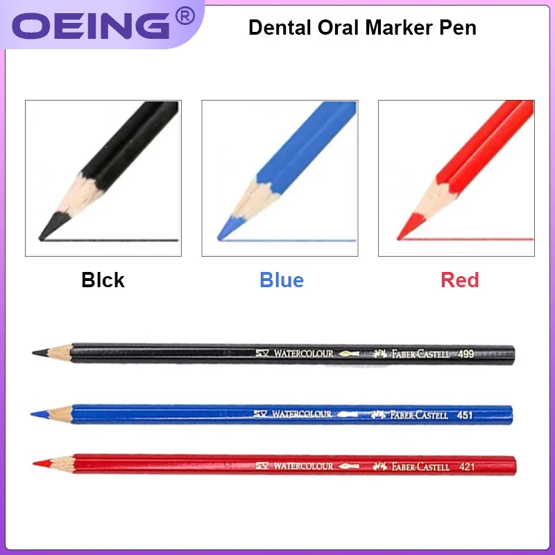 Dental Oral Marker Pen Intraoral Marker Sterilizable Black/Blue/Red Denture False Teeth Repair Sign Line Drawing Pen Dental Tool