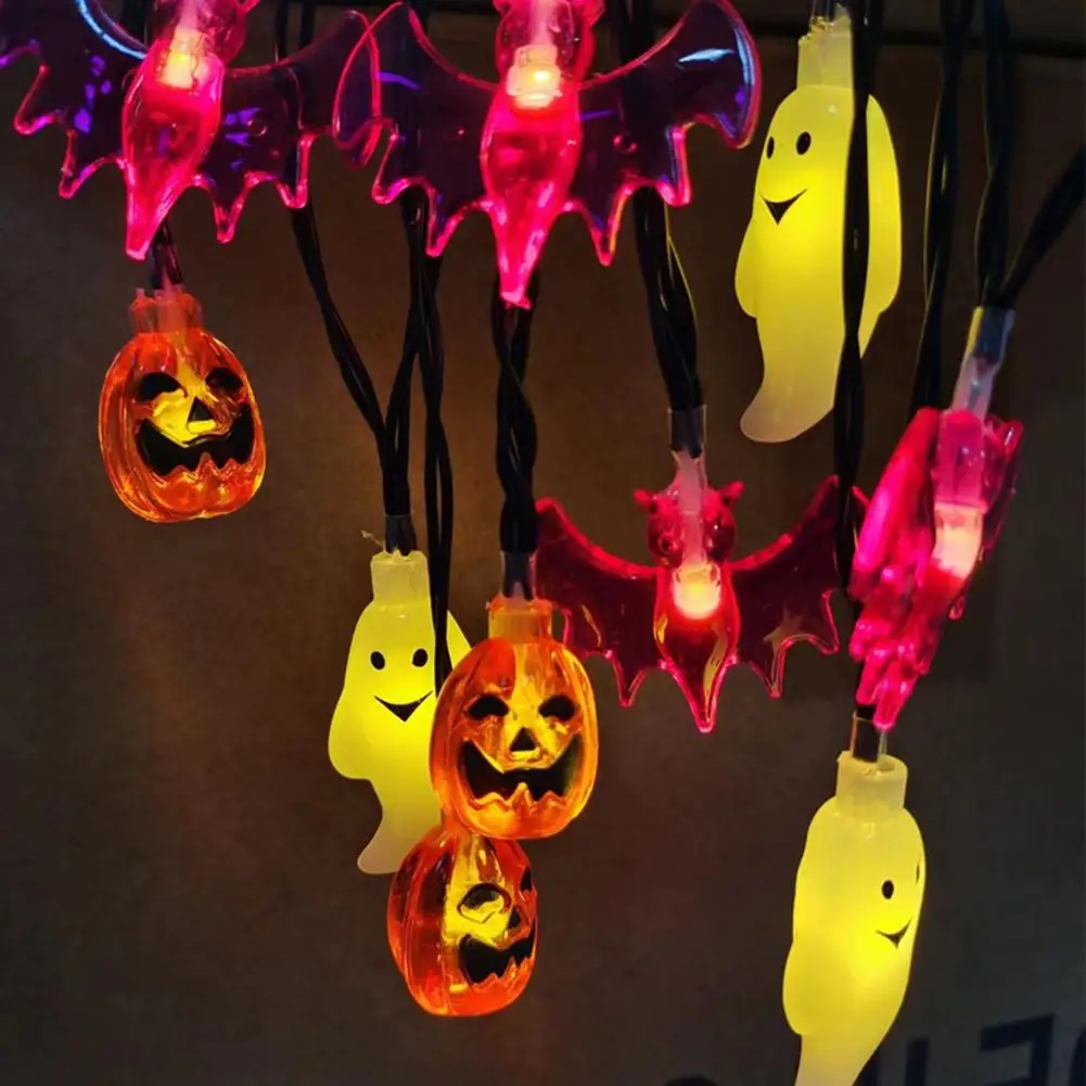 3M 20 LED Halloween Lantern String Layout Spider Bat Ghost Pumpkin Ghost Festival Decorative Light Pendant Light String