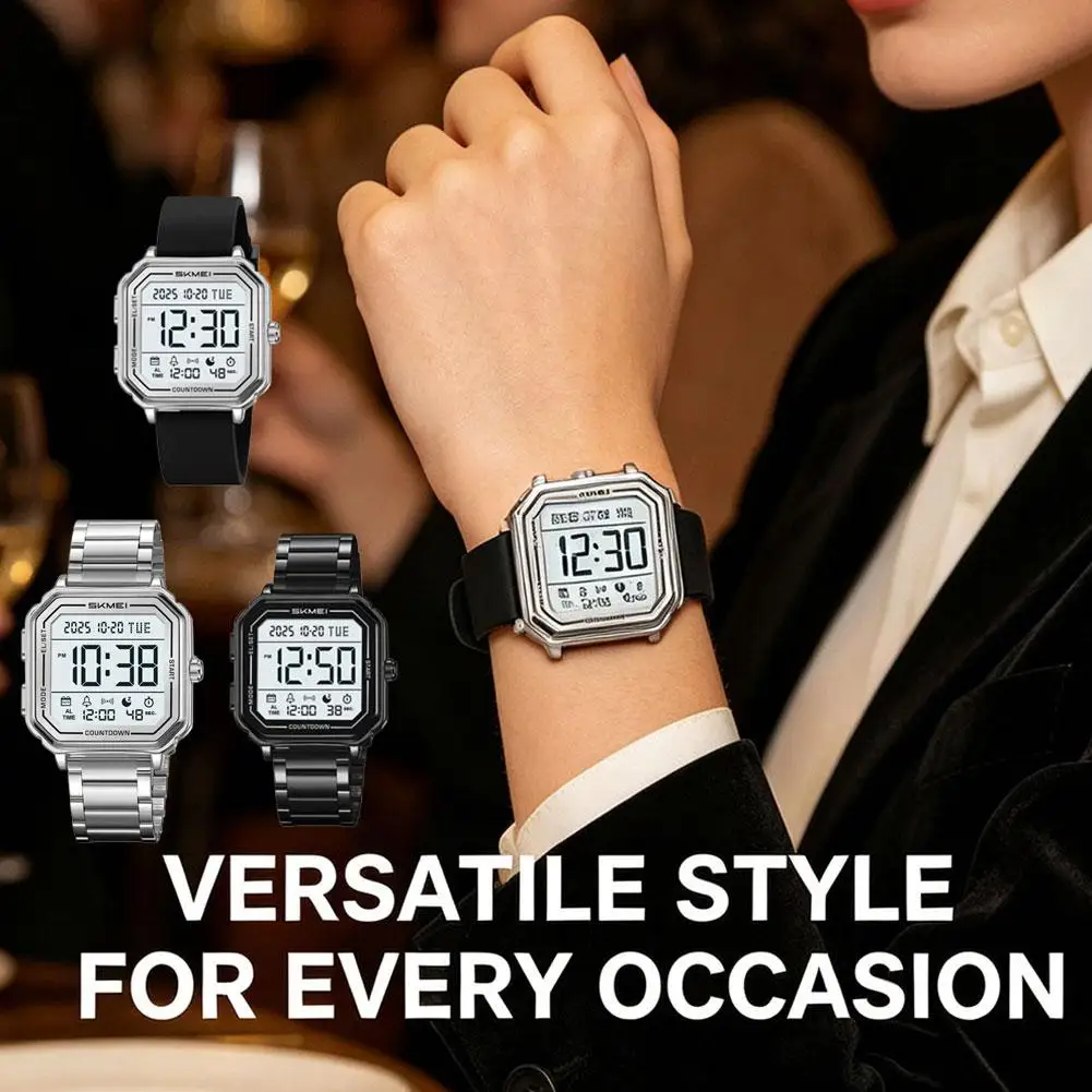 Ultra-thin Large Screen Multi-function Man Watch Outdoor Sports Timing Waterproof Calendar Alarm Clock Dual Time Luminous Watch