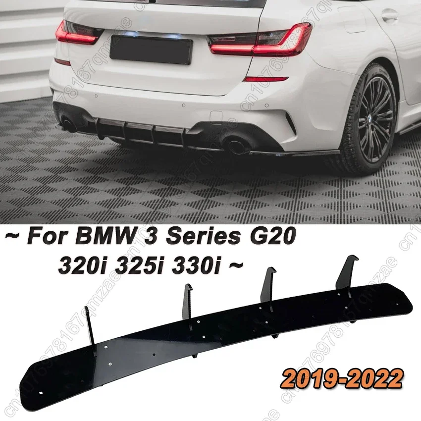 Front Splitter Body Kit For BMW 3 Series G20 G21 2019-2022 M Sport Maxton Style Black Bumper Lip Spoiler Splitter DiffuserTuning