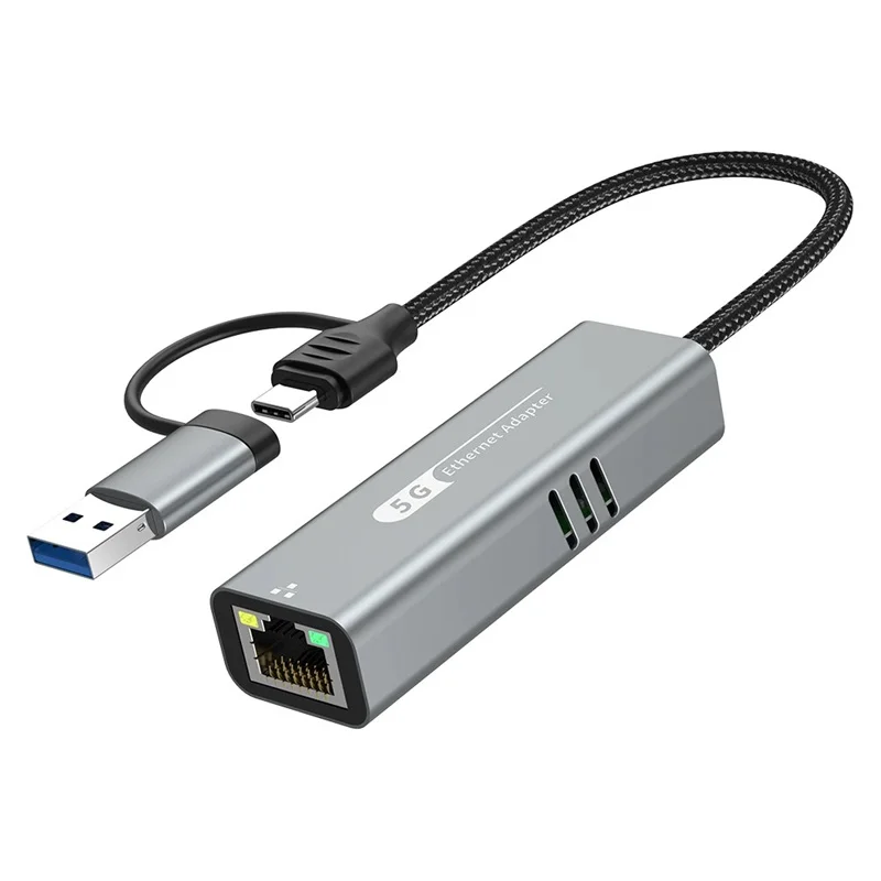 USB C to 5Gbps Ethernet Adapter USB 3.0 to Ethernet 5 Gigabit Converter USB3.2 to RJ45 Network Adapter For MacBook Laptop iPad