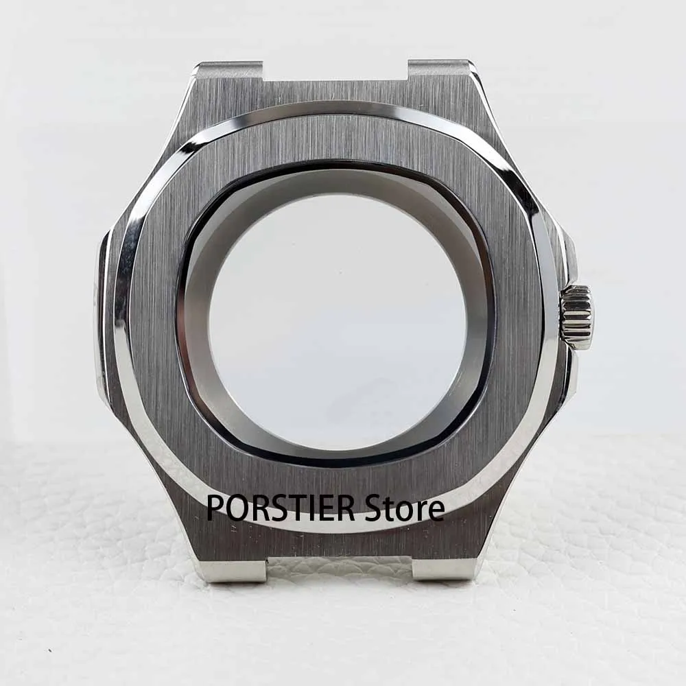 40mm casos de relógio quadrado 316l steet vidro safira para nautilus seiko nh34 nh35 nh36 movimento 29.8mm dial à prova dwaterproof água