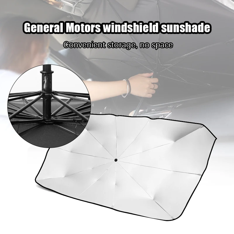 UPF50+ Car Sun Sunshade Umbrella Titanium Silver Windshield Sun Shade With Storage Bag Windshield Protection Accessories