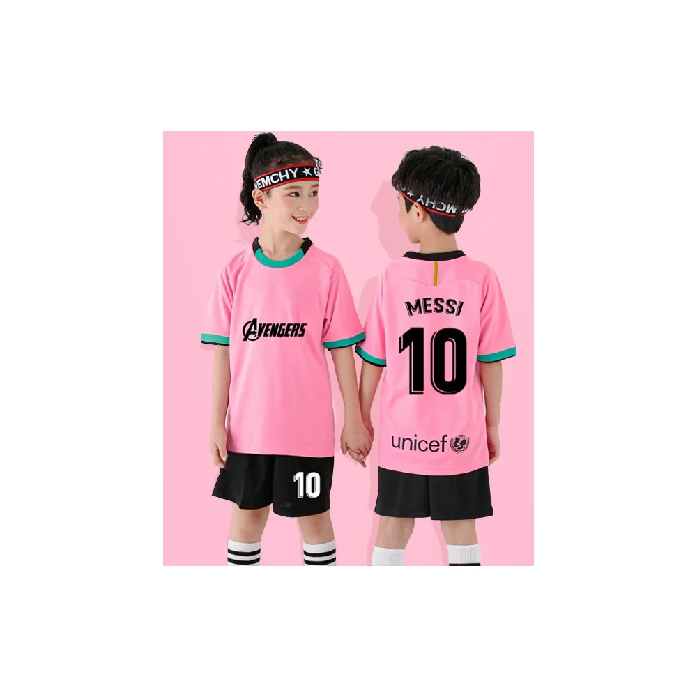 

Printed with # 10 Messi Men's Sports Suit football suit set, Jersey Game Team Short Sleeve Uniform Training and Shorts