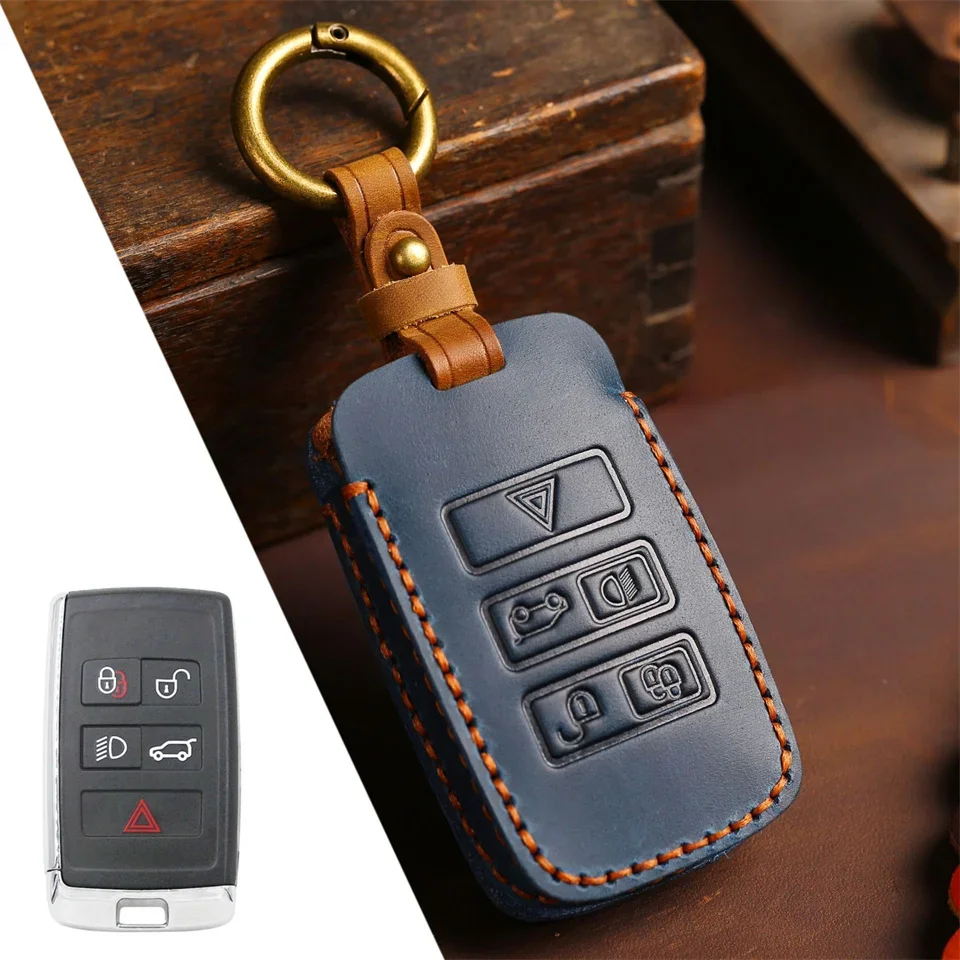 

1pc Car Key Case Holder Keychain For Land Rover Range Rover Discovery 5 Sport 2018 2019 For Jaguar XEL E-PACE 2019 Accessories