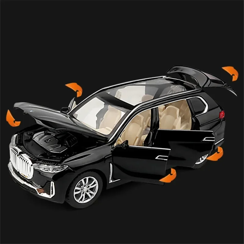 1:24 X7 SUV Alloy Car Model Diecast & Toy Vehicles Metal Toy Car Model Collection Sound and Light Simulation Childrens Toys Gift