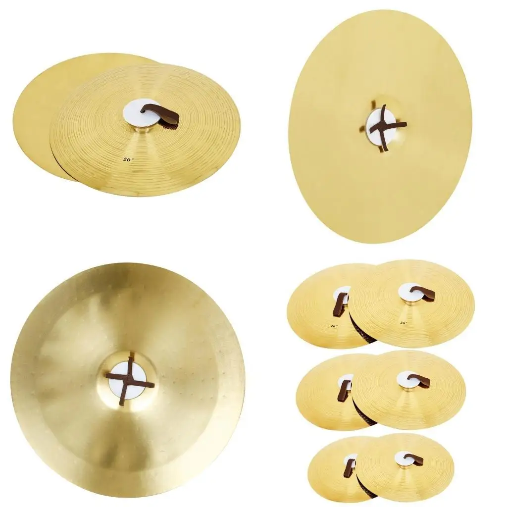 652F 1Pair Brass Band Ensemble Cymbals Multiuse Practice Cymbal Portable Percussion Instruments Musical Toy Easy to Use