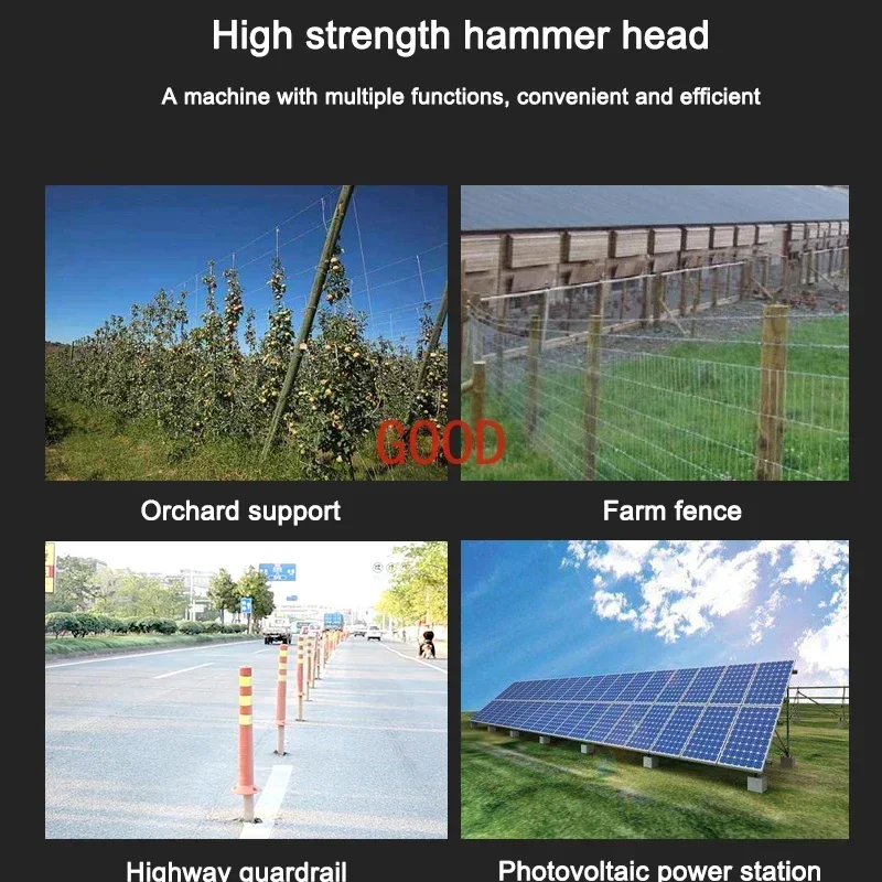 52CC 2 ストロークガソリンエンジン手持ち電気杭打ち機振動吸収スプリング 100 ミリメートルスリーブ付き農場高速道路