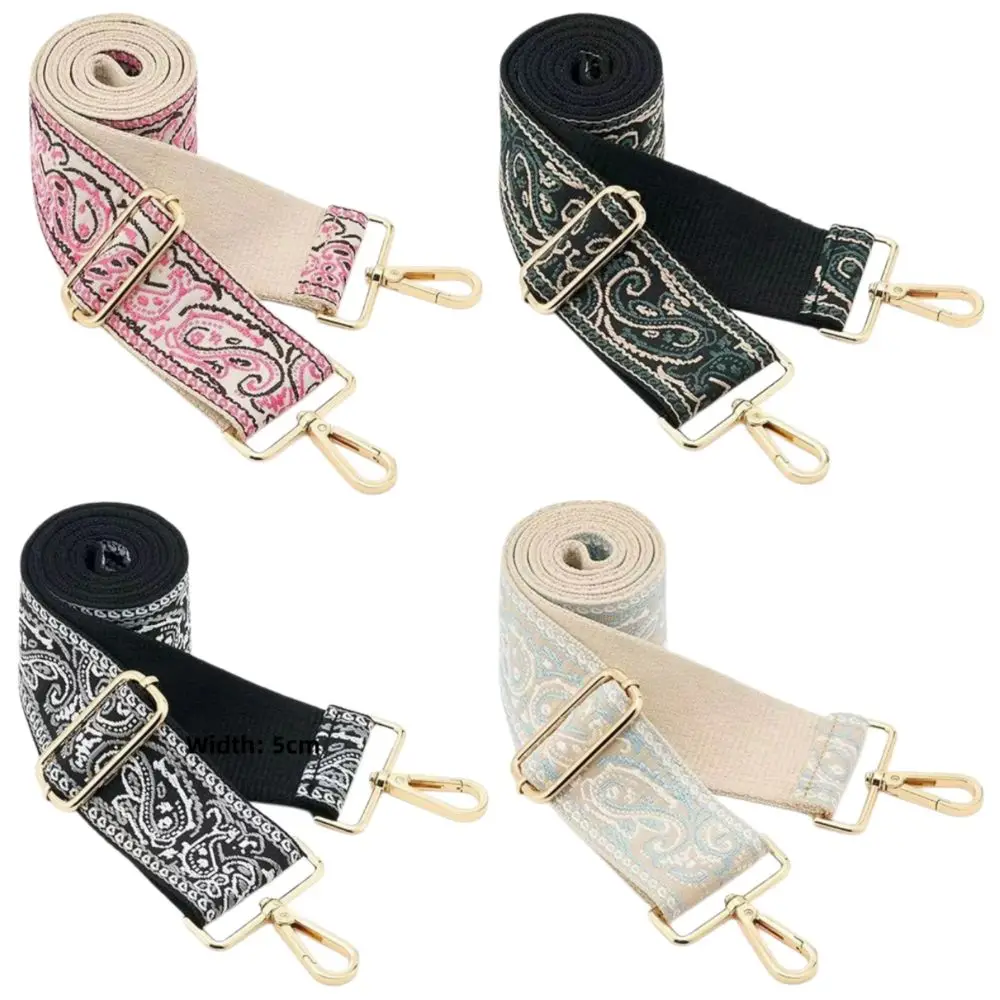 Bohemian Style Bag Straps Polyester Pink Black Blue Crossbody Strap 5cm Width Up to 120cm Wide Shoulder Strap for Women Girls