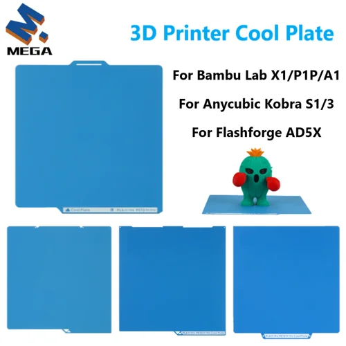 Placa fría para laboratorio Bambu A1/X1/P1P, placa de construcción para Anycubic Kobra S1/3, placa de doble cara, cama calefactable con resorte para Flashforge AD5X