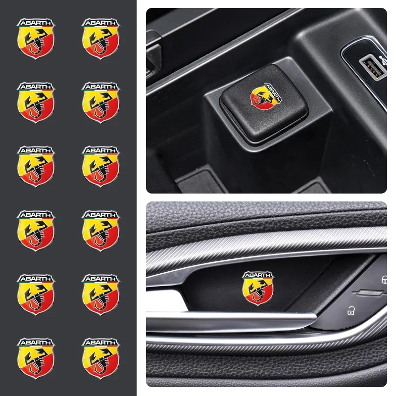 1/2/5/10Pcs Car Logo Stickers Door Side Window Body Universal Decal For Abbas Abarth Punto 124/125/500 Stilo Ducato Car