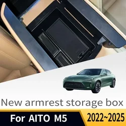 Auto Parts Suitable For AITO M5 Seres 2022~2025 2023 Car Central Control Armrest Storage Box Multifunctional Accessories Tools