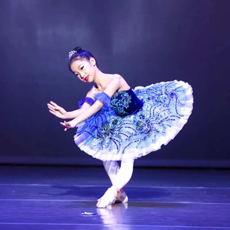 New tutu performance costume Little Swan sequin skirt suspender gauze skirt New performance tutu skirt