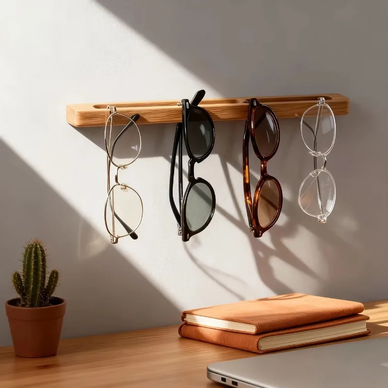 Wooden Wall-Mounted Eyewear Display/Showcase Rack/Eyeglass Holder/Home Office Entryway/Eyewear Enthusiast Gift/Retail Display