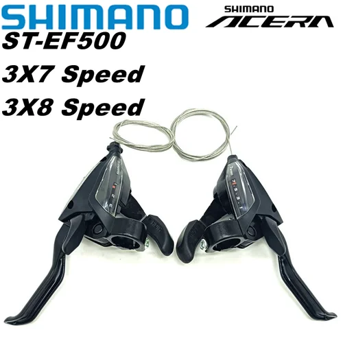 Imagen 1 del producto Palancas de cambios de freno SHIMANO ST EF500, palancas de cambios de 3x7S, 3x8 velocidades, palancas de cambios para bicicleta de montaña, ST-EF500