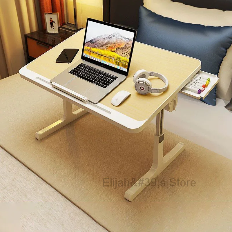 

60X40CM Foldable Lifting Computer Desk Laptop Tablet Desk with Drawers Multifunctional Bedroom Tilting Folding Office Read Desk