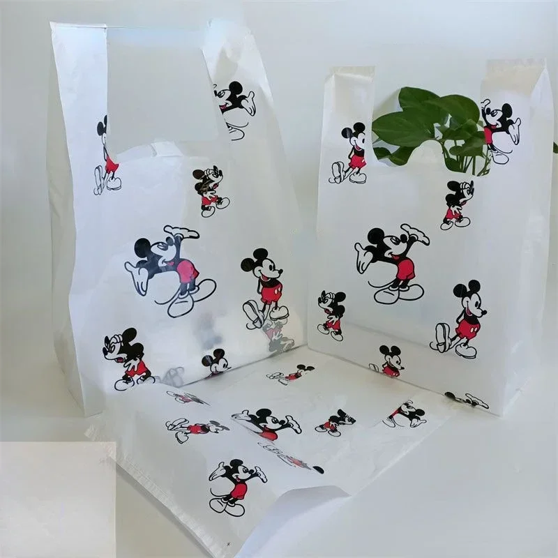 Cute Disney Mickey New Cartoon Pattern Household Multifunctional Portable Takeaway Vest Style Plastic Garbage Bag Daily Supplies