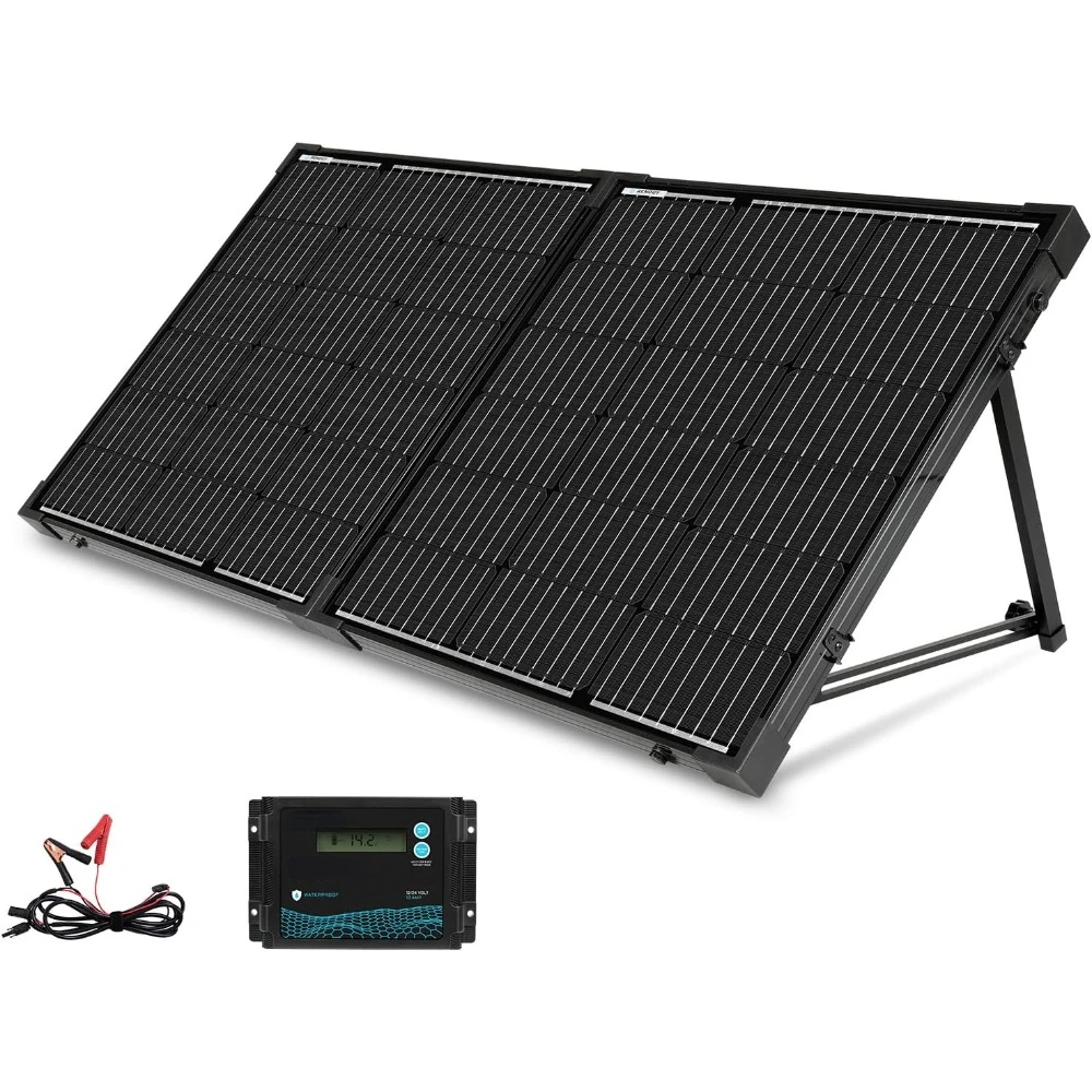 

100 Watt 12 Volt Portable Solar Panel with Waterproof 20A Charger Controller Foldable 100W Solar Suitcase with Adjustable