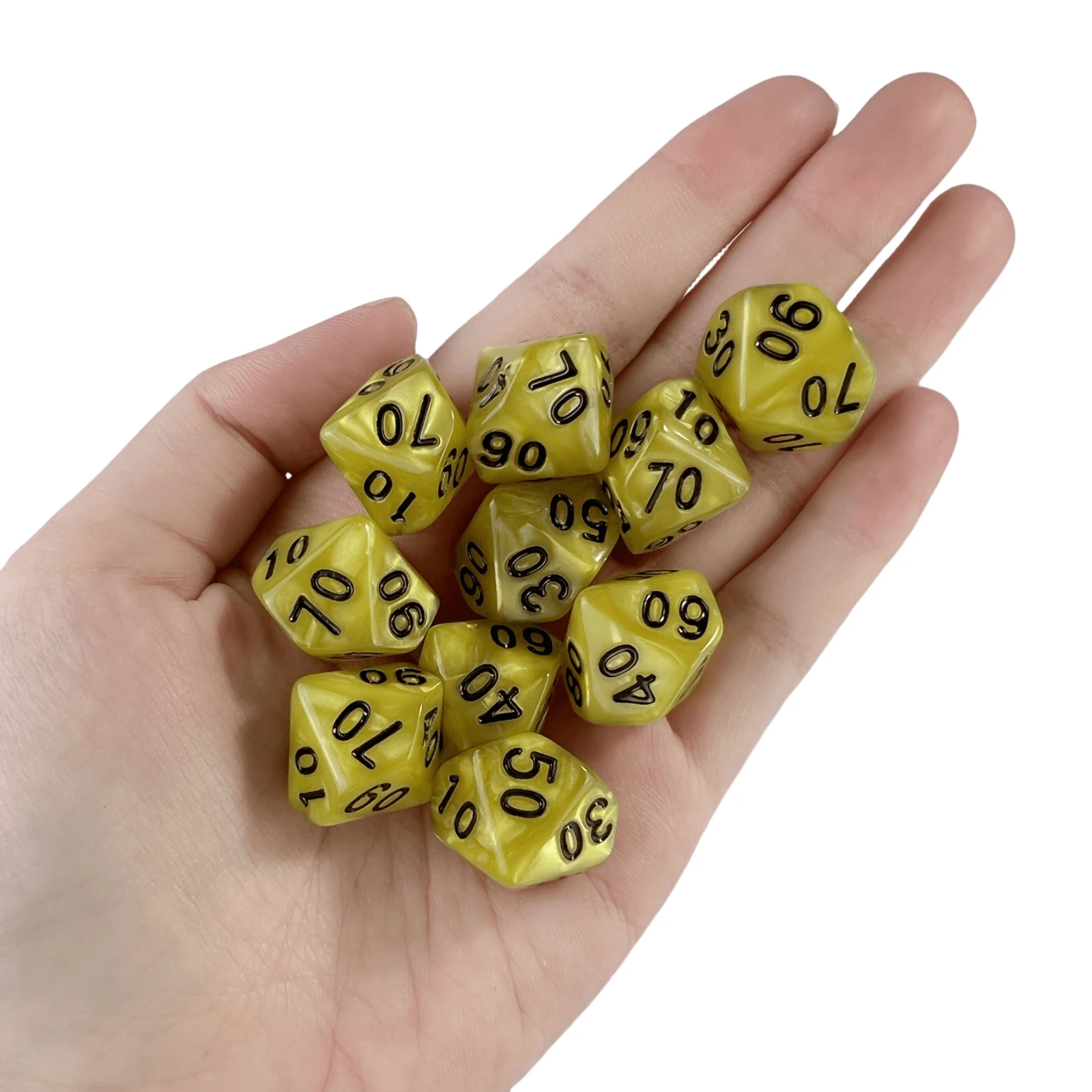10 قطعة D10(00-90) النرد تأثير الرخام نرد متعدد السطوح للعبة اللوحة DND COC RPG