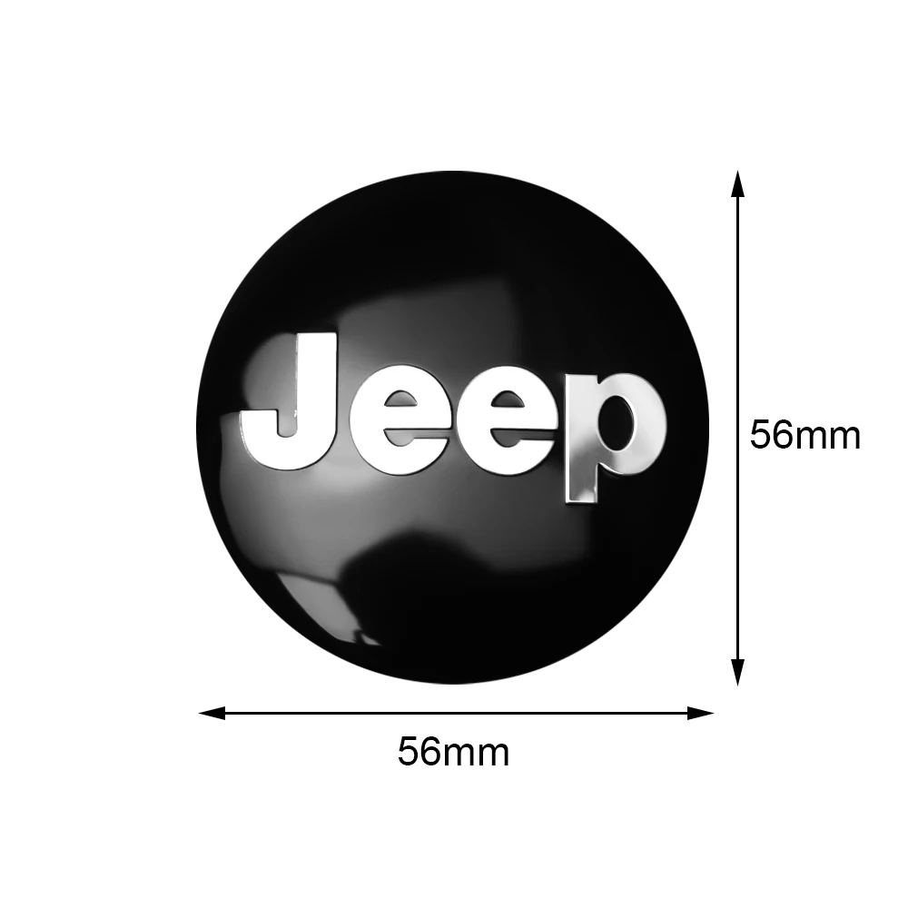 4Pcs 56mm Aluminum Alloy Car Wheel Center Hub Stickers Wheel Tire Hub Decal For Jeep Renegade Patriot Wrangler Cherokee Compass