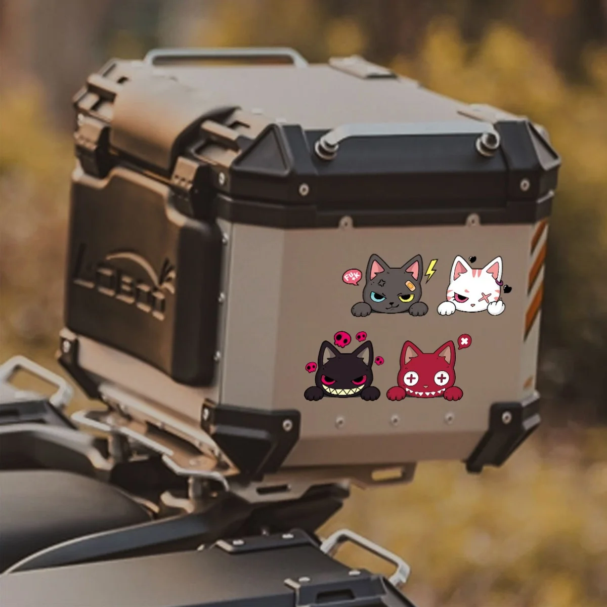 

Набор из 1 шт. милых водонепроницаемых виниловых наклеек с мультяшными котами-талисманами для мотоциклов, автомобилей, окон, шлемов, бамперов и декора кузова