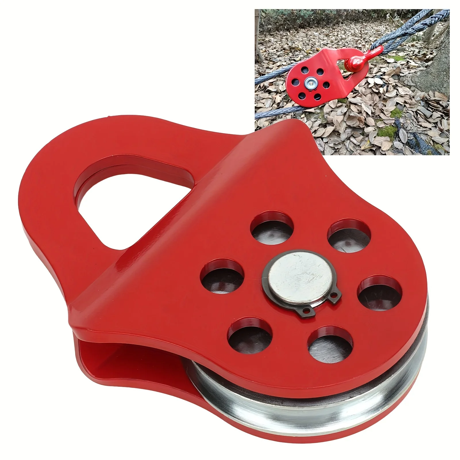 3T Winch Pully Block For Steel Rope Or Synthetic Rope Heavy Duty Universal Winch Towing Pulley Double The Capacity of  Winch TUV