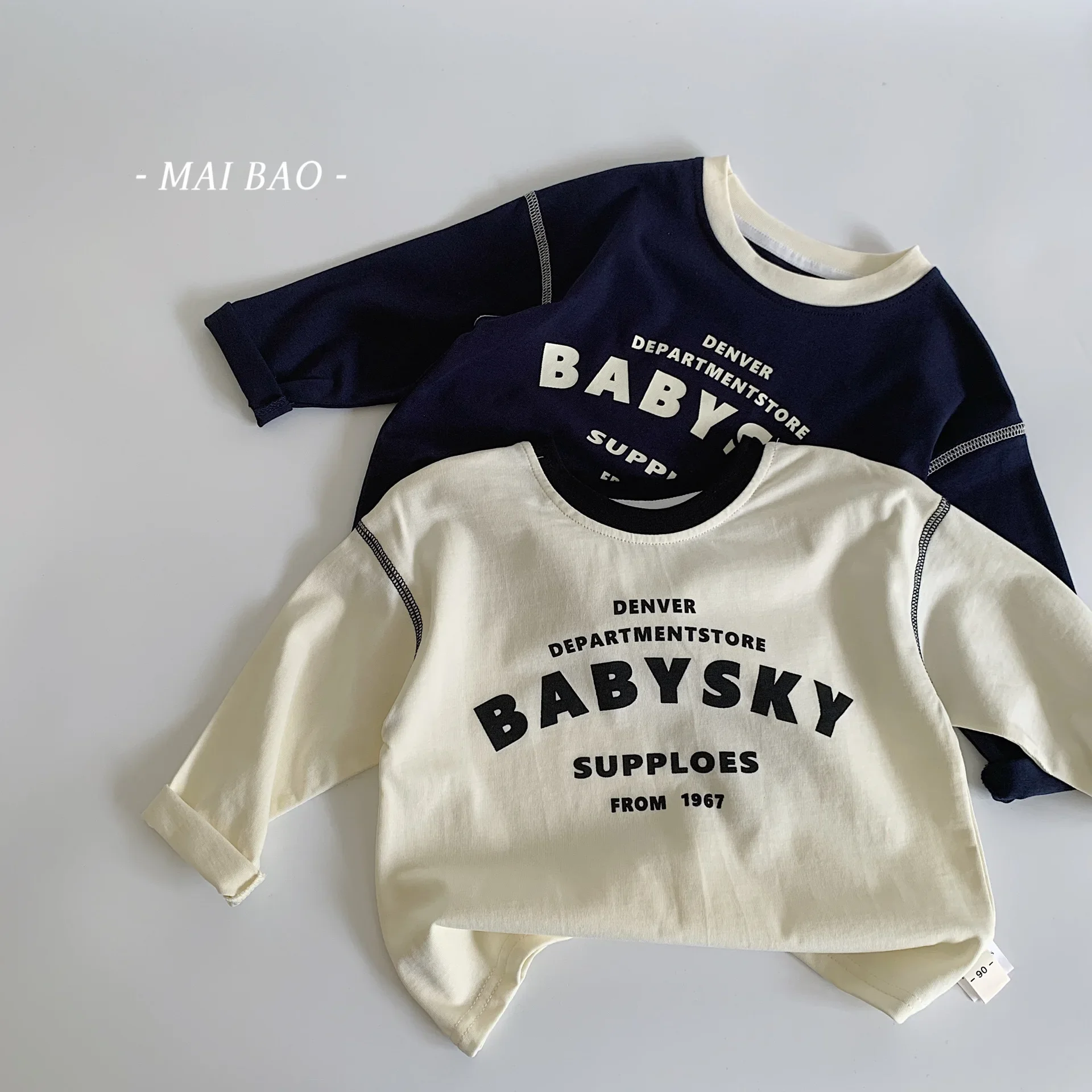 

Baby Clothes T-shirt 2024 Autumn New Fashionable Letter Printed Boys Long Sleeve Korean Style Girls Casual Sweet Casual Top