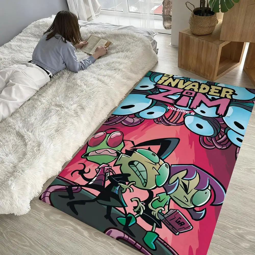 

I-Invader ZimS cool fashion Floor Mat Soft Thickened Non-Slip Door Mat for Living Room Home Decor Flannel Rugs