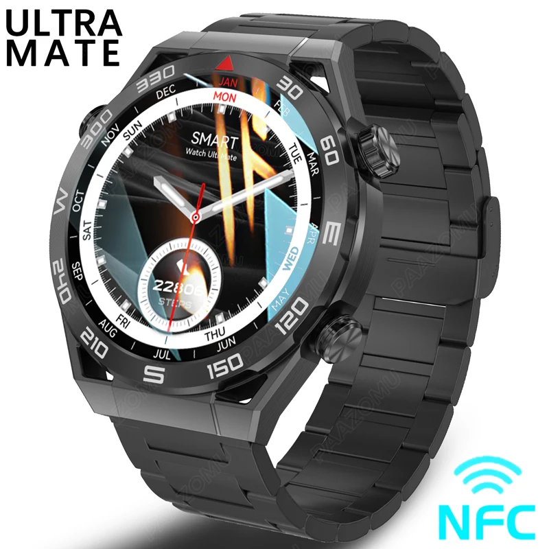 

For HUAWEI Smart Watch 1.5 Inch 454*454 Screen Men Smartwatch Compass 156 Sport Modes Bluetooth Call Business Watch Ultra Mate