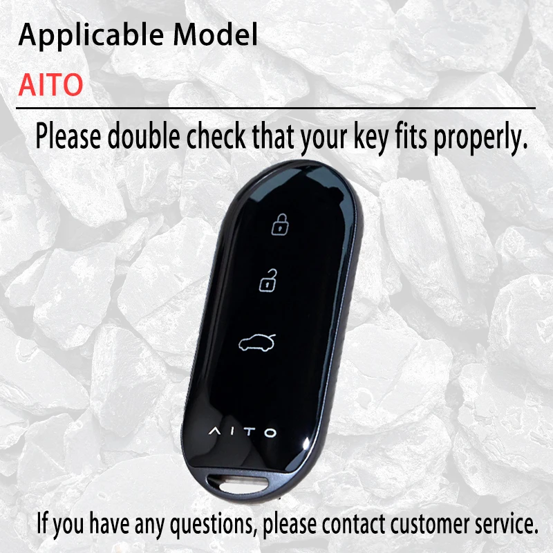 Alloy+Leather Key fob cover For Aito M5 M7 Car Smart Key Fob Case Cover Keyless Protective Shell Ring Keychain Auto Accessories
