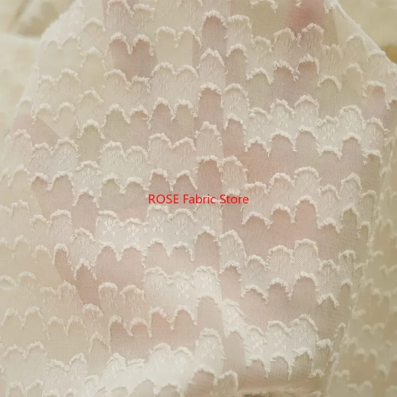 フラワージャカードシフォン生地ソフトエアリーチュール生地サマードレス、職業ドレス、ビーチドレス、カーテン用