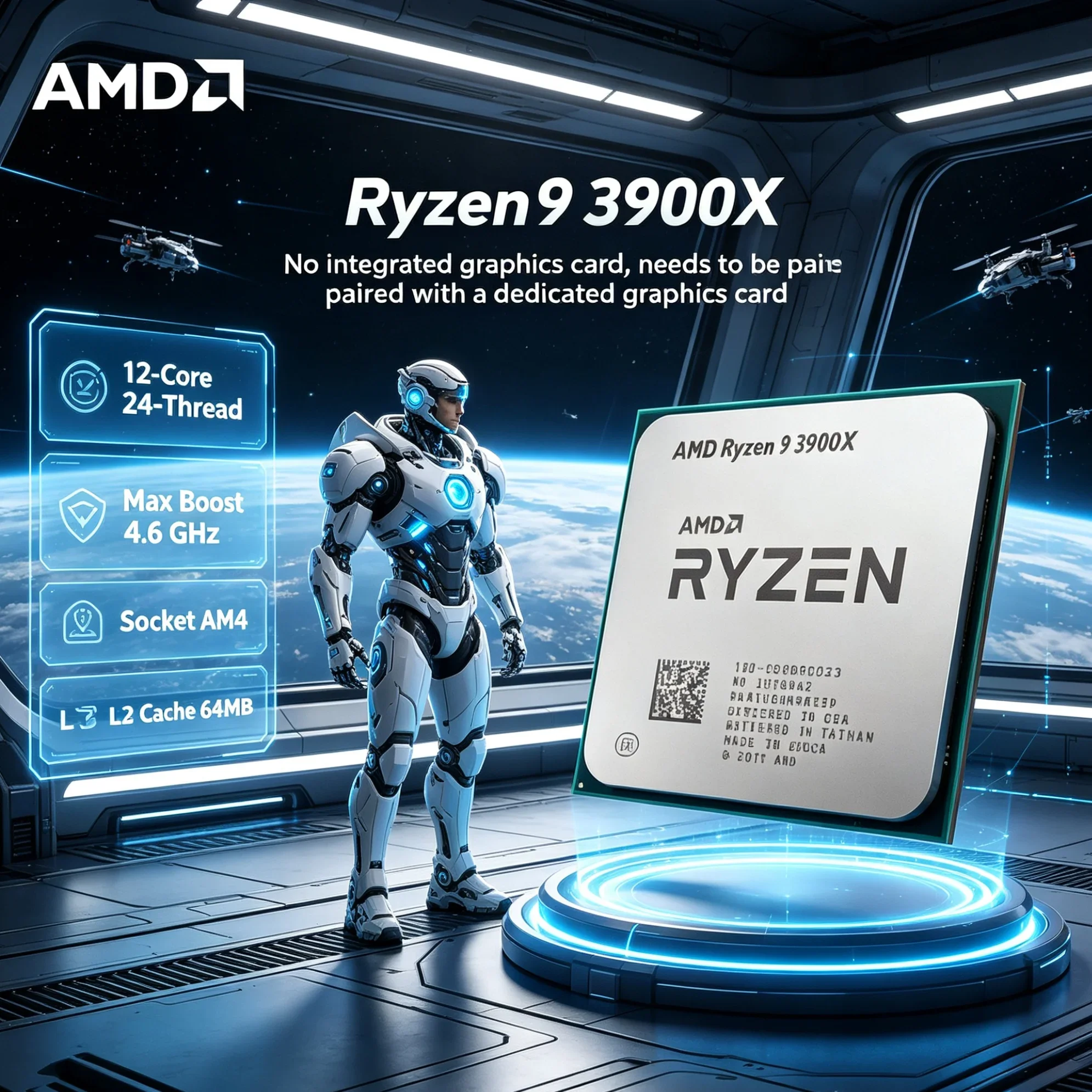 AMD Ryzen 9 3900X CPU Processor 3.8GHz 12 Core 24 Thread 64MB L3 Cache 7nm Zen 2 AM4 DDR4 Desktop PC Processor Computer Part