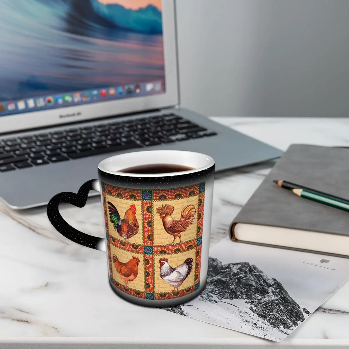 Rural Farmhouse Hen Rooster Farm Chicken Mug Funny Ceramic Coffee Cups Tea Mugs Milk Cup Drinkware Gift for Friends