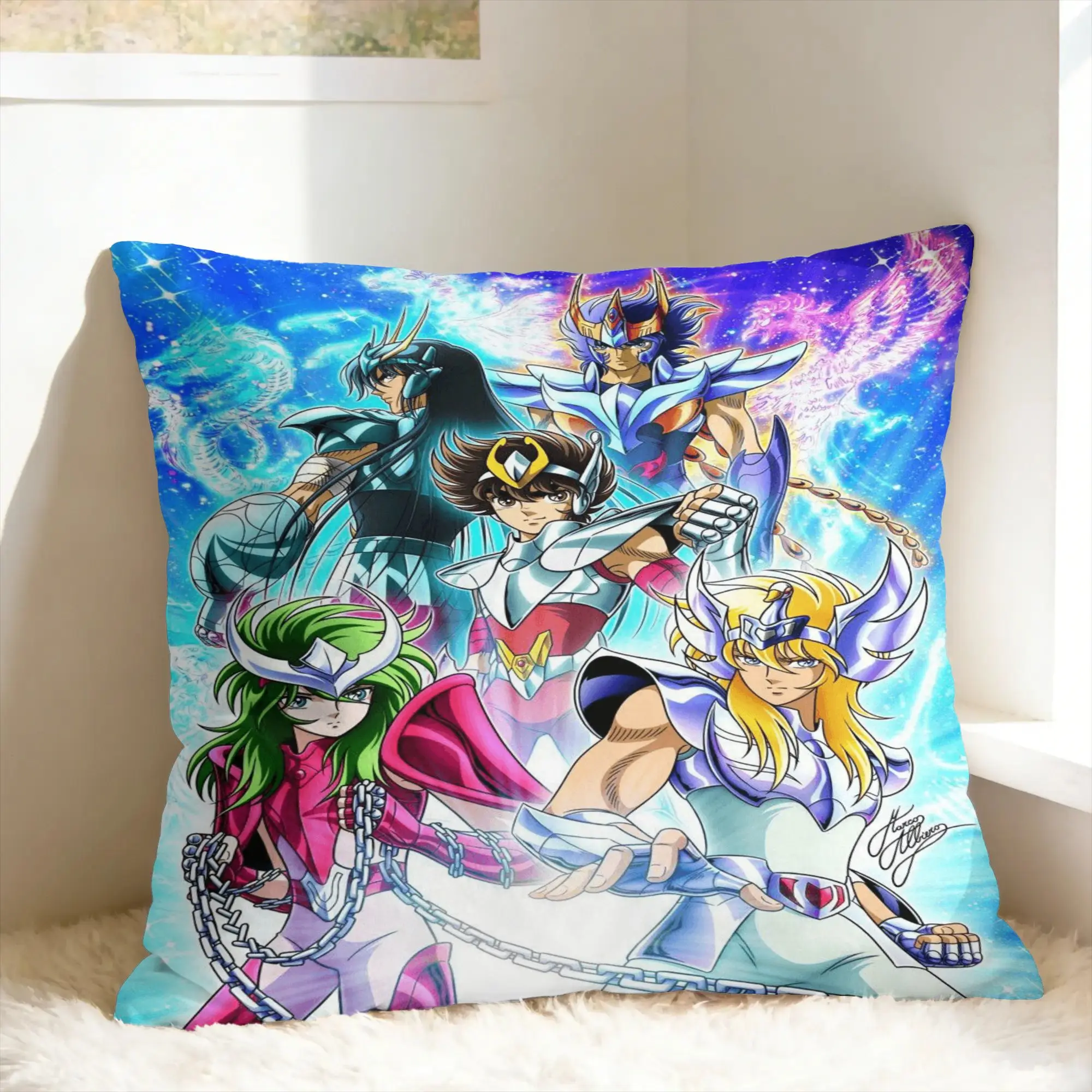 The Knights Pillow Case Saint Seiya Comfy Pillow Cover For Couch Sofa Bedroom Cute Funny Pillowcases