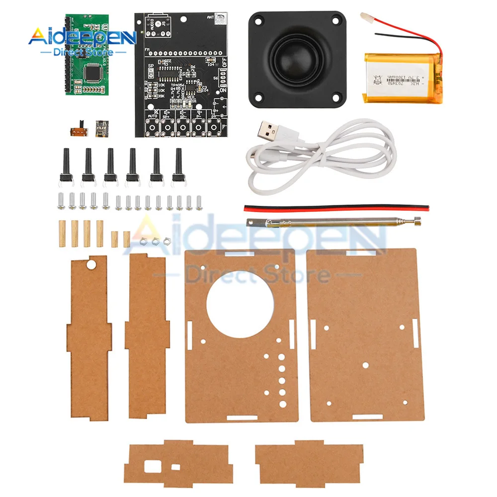 DIY Electronic Kit FM Radio Receiver Module 87-108MHz DIY Radio Speaker Kit Frequency Modification LCDDisplay Soldering Practice